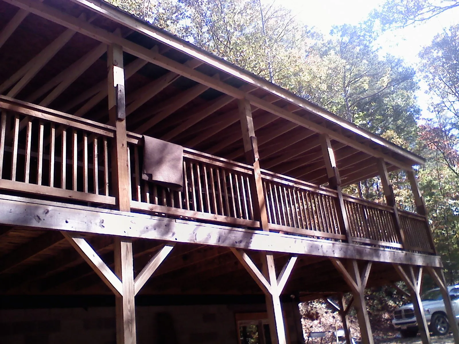 Timber framing under a new elevated porch and deck — Roof Leak Repair in Mc Bain by Roofing Brothers